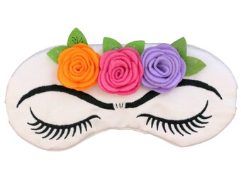 Frida Go To Sleep Vintage Glam Roses Eyebrows Sleep Mask