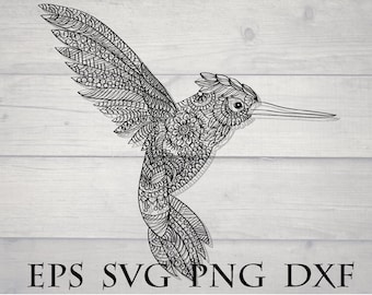 Zentangle bird svg / mandala bird svg / intricate svg file / zentangle animal svg / zentangle hummingbird svg / cricut design svg / flourish
