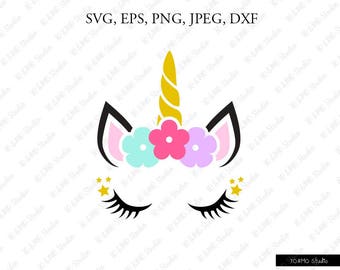 Unicorn SVG, Unicorn head Svg, Unicorn Clip Art, Unicorn Face SVG, Cute Unicorn SVG, Cricut, Silhouette Cut File Chevrons