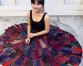 Patchwork skirt,Maxi Dress,patchwork dress,Strapless dress,Hippie Skirt,Elephant print,Bohemian dress,boho,festival,gypsy dress,vegan gift