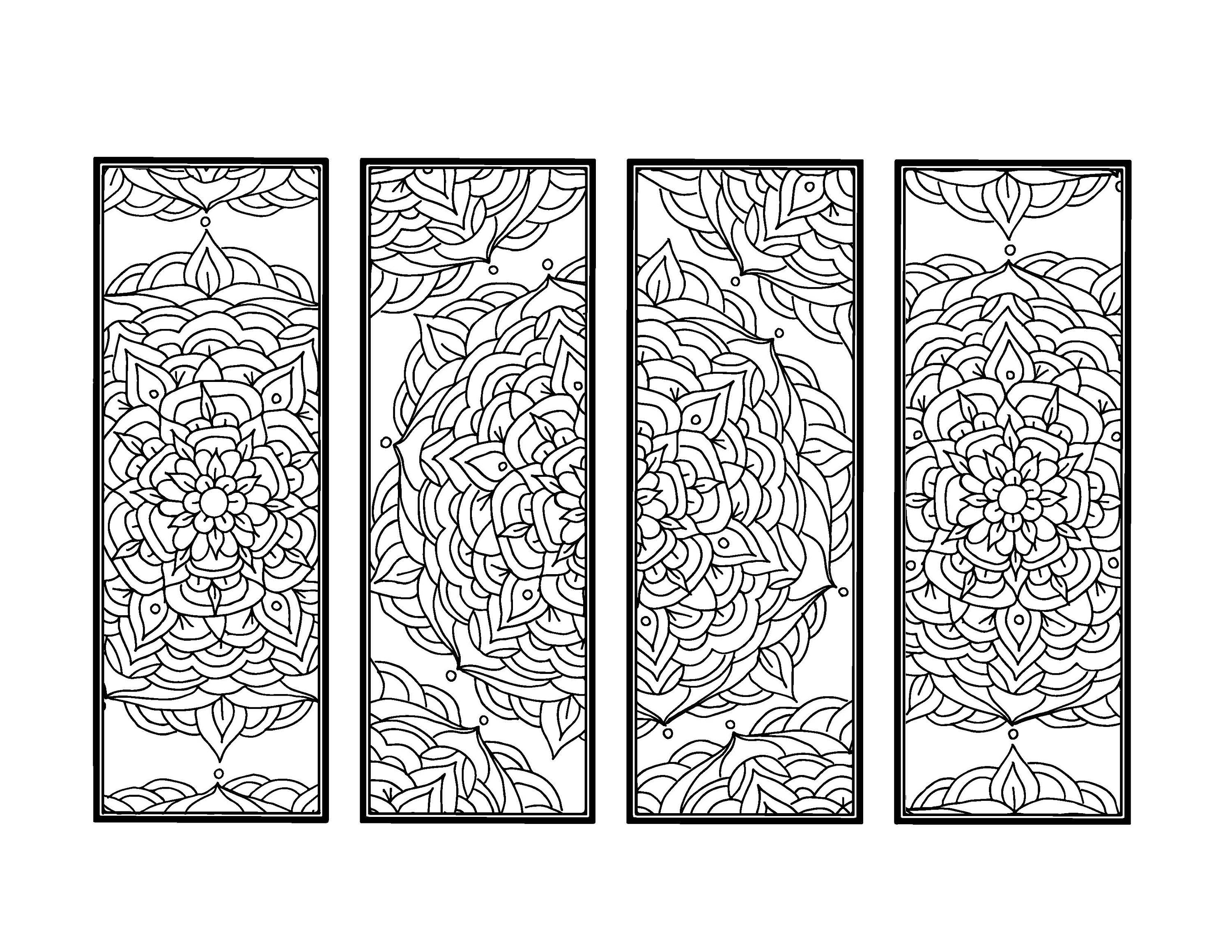 diy mandala bookmarks printable coloring page adult coloring