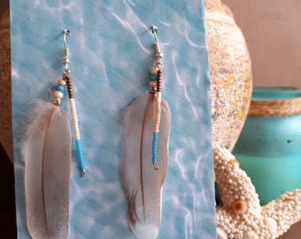 Feather Earrings. Native Earrings. Boho Earrings. Bohemian Jewelry. Native Jewelry