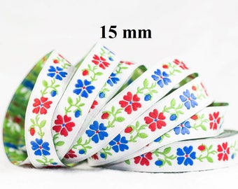 to order! 10 m couture lace embroidered jacquard * 15 mm wide