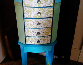Jewelry armoire/ Patchwork Spring