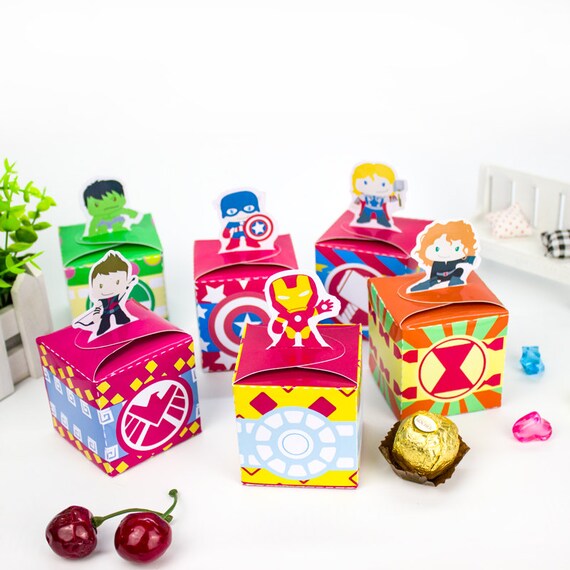 Avengers Superhero Favor Boxes Candy Boxes Kid Birthday Party