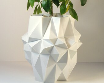 geometric planter modern pot tall polygon