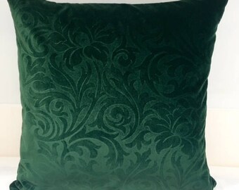 Green Velvet Pillow Cover 18x18 Pillow Velvet Green Pillow Designer Pillow Velvet Pillows Velvet Cushion Covers Green Sofa Pillow Cover