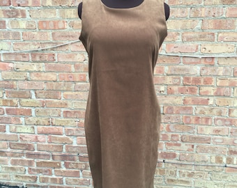 Vintage Suede Jumper Dress Size 12p