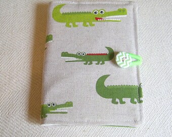 Children's Colouring Case, Crocodile Fabric, Art Activity Pouch, Travel Colouring Wallet, Pencil Holder, Colouring gift, Easter Gift,