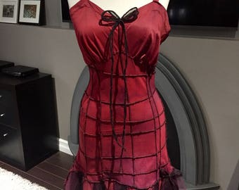 deadmoongrrrl red spiderweb costume dress