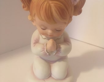 Vintage porcelain hand painted praying little girl