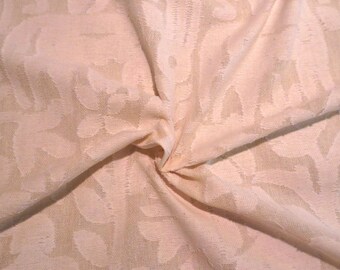 SPECIAL--Natural Ivory Figural Design Clipped Jacquard Pure Cotton Fabric--BY THE Yard