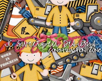 Construction Zone Digital Scrapbooking Kit