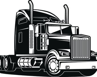 Truck Driver #1 Trucker Big Rigg 18 Wheeler Semi Tractor Trailer Cab Flat Bed Company Trucking Logo .SVG .EPS .PNG Vector Cricut Cut Cutting