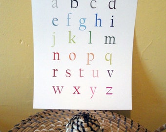 English Alphabet Poster - Lowercase 11x14