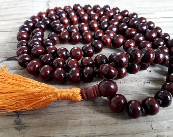 Rosewood prayer beads 108 mala beads wood rosewood buddhist prayer beads meditation yoga mala 108 bracelet or necklace 108 mala prayer beads