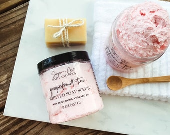 WHIPPED SUGAR SCRUB, Grapefruit Scrub, Whipped Soap, Vegan Scrub, Foaming Sugar Scrub, Exfoliating Scrub, Handmade Soap, Shower Scrub