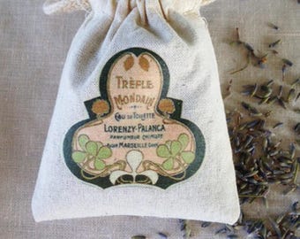 LAVENDER SACHET, PARISIAN Perfume Label Lavender Sachet, Aromatherapy Lavender Drawer Sachet, Sleep Calm Inducing Lavender
