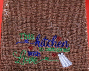 Embroidered Kitchen Dish Towel