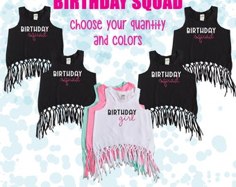 Birthday Squad Shirt Set - Birthday Girl and Squad - Girl's Birthday Party Shirts - Birthday Group Tanks - Birthday Crew Shirt Set