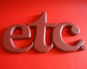 Vintage Wood Etcetera Sign, Vintage Wood Etc Sign, Etc Wall Sign, Etcetera Wall Sign, Word Wall Decor, Word Signs, Wood Word Wall Decor