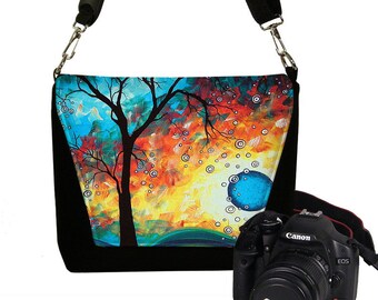 MadArt Digital Slr Camera Bag DSLR Camera Bag Purse Zipper Padded - Deluxe Aqua Burn RTS