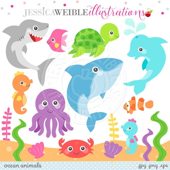 Ocean Animals Cute Clipart Ocean Animal Graphics Under the