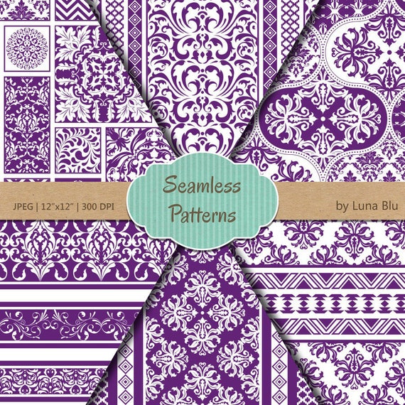 Purple Scrapbook Paper: Purple Seamless Patterns