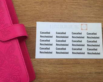 Cancelled and Rescheduled Planner Stickers