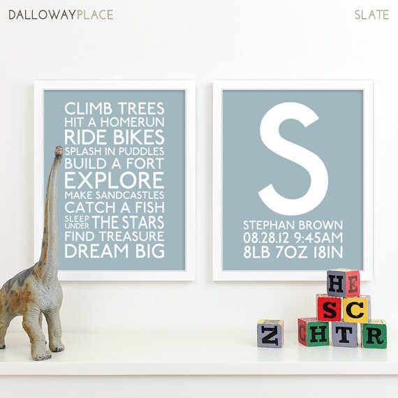 baby boy nursery art print playroom rules subway art quotes