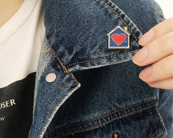 Home Is Where The Heart Is Pin// Vintage House Pin//
