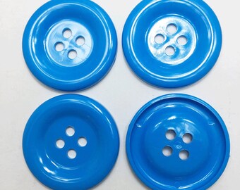 20 pcs of Large Four Hole Button - 50 mm or 2 inches- Sky Blue