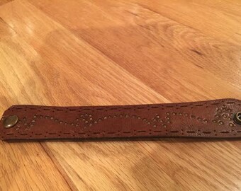 Brown Leather Belt Bracelet