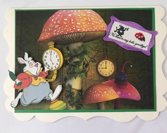 Handmade Alice in Wonderland card.
