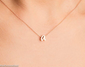 Dainty Necklace - Rose Gold Initial Necklace - Gift For Her - Personalized Necklace - Bridesmaid Gift - Initial Jewelry - Letter Necklace