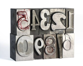 NUMBERS - 72pt Metal Letterpress - Mixed #2