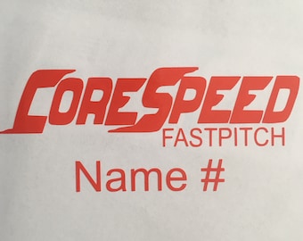 Corespeed sticker decal with name/#
