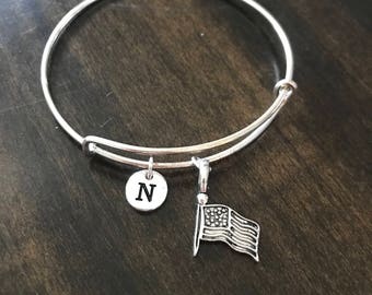 USA flag Bracelet, USA flag Initial Bracelet, game of thrones Charm Bracelet, CP 145