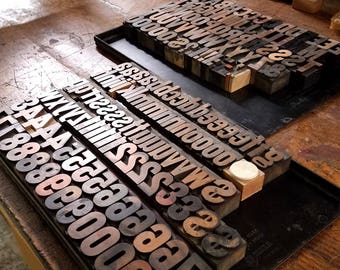 Vintage Antique Wood Letterpress Type 173 PC 96 pt