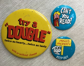 Funny Vintage Button Pin Collection