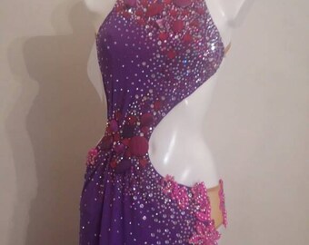 Purple rain Latin Dance Dress size S-M