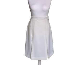 1970's Skirt - White Vintage Skirt - Nurse Health Uniform - Ivory White Skirt - 1970's Vintage Skirt