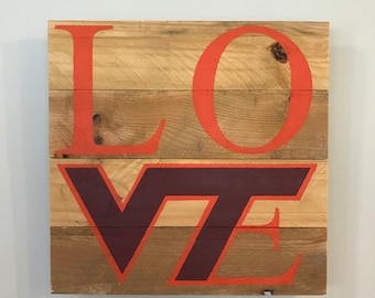 Virginia Tech LOVE Sign // VT // Hokies // Virginia // College // Graduation // Gifts for Her // Gifts for Him // Wedding // Custom