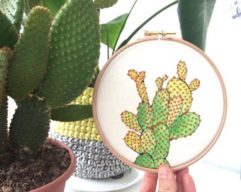 Cercle à broder de cactus