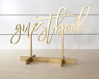 Guestbook sign, modern script table number, Freestanding table numbers, calligraphy table numbers, wedding table numbers, gold table numbers