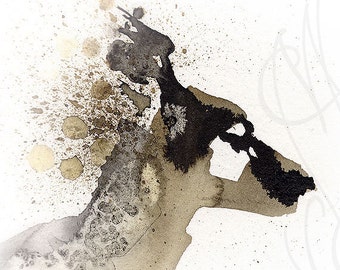 Martinefa's Original watercolor and Ink "Kangaroo"