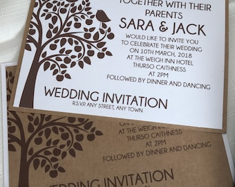 Tree Love Bird Wedding Invitations