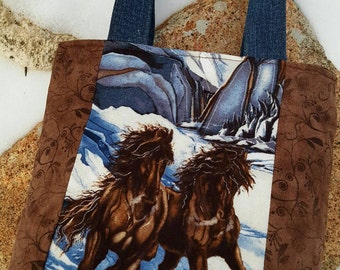 Small Horse Tote Bag, ready to ship, Toddler Tote, Girl's Horse Purse, Girl's Tote