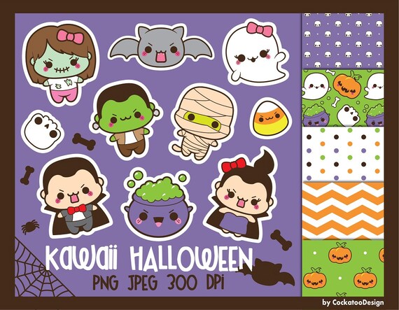 50% OFF Halloween clipart kawaii halloween clip art kawaii