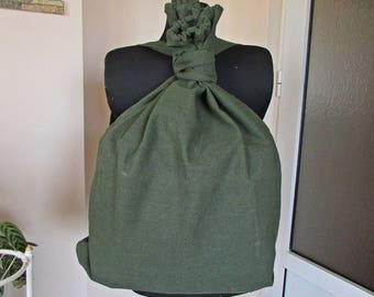 Vintage Green Canvas Backpack ‘90s, Military Canvas Backpack, Army Canvas Rucksack, Soldiers Backpack, Soviet Kitbag, Cold War Haversack